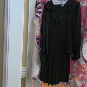 100% rayon doeskin hand colored blouse and skirt